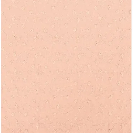 Bomullstyg med broderi 135cm 1613 Laxfärg - 50cm