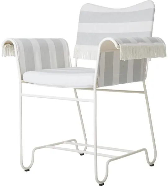 Gubi Tropique Matstol med fransar Vit/Leslie Stripe 20
