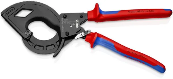 Knipex Kabelsax (Räffelprincip, 3-växlad) svart atramentiserad, med flerkomponentshandtag 320 mm