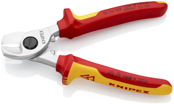 Knipex kabelsax krompläterad, VDE-testad 165 mm