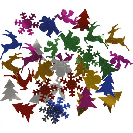 Paljetter, metallfärger, storlek 15 mm, 250 g/1 st.