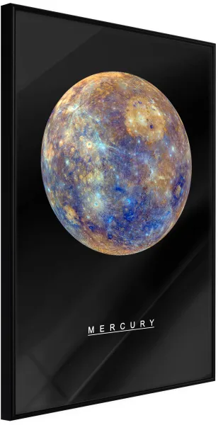 ARTGEIST Affisch med ram - Solsystemet: Gyllene Merkurius med passepartout 30x45