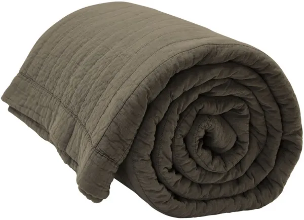 Magnhild, vadderat täcke i bomull, beige, 280x280 cm