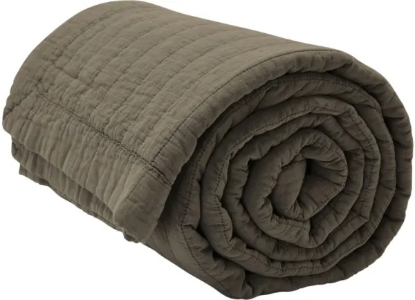 Magnhild, vadderad bomullsfilt, beige, 160x280 cm