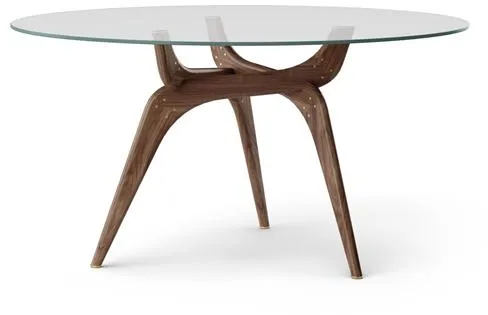 Brdr. Krüger TRIIIO Matbord Ø135 Valnötsoljad/Klart Glas